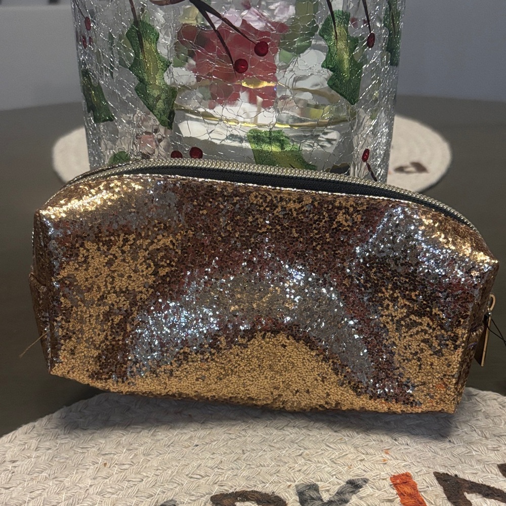 Sparkling Gold Cosmetic Bag
